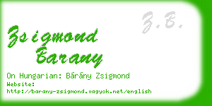 zsigmond barany business card